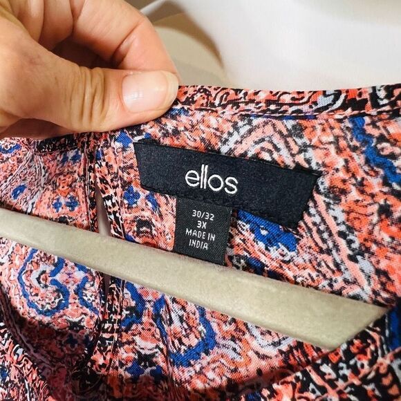 Ellos Blue Pink Coral Paisley Tank Dress Plus - Picture 5 of 9